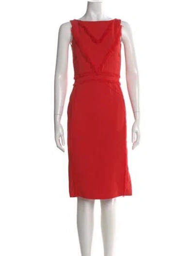 Pre-owned Altuzarra Bateau Neckline Knee-length Dress In Red