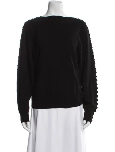 Pre-owned Altuzarra Bateau Neckline Long Sleeve Top In Black
