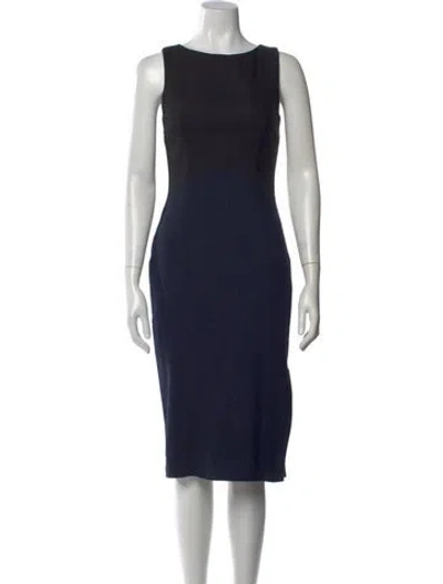 Pre-owned Altuzarra Bateau Neckline Midi Length Dress In Blue