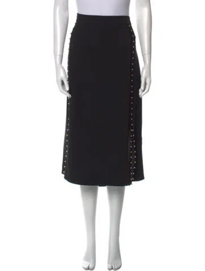 Pre-owned Altuzarra Beaded Accents Midi Length Skirt In Black