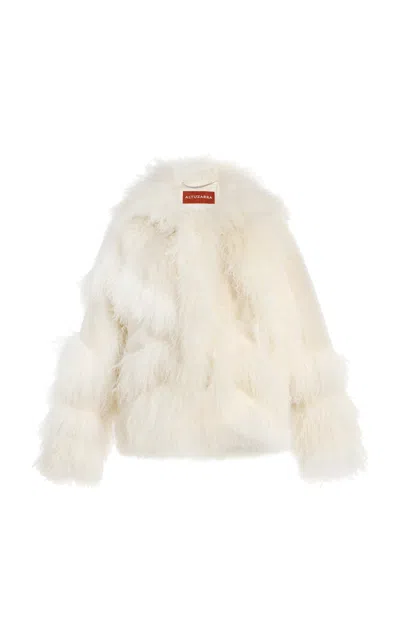 Altuzarra Bennie Shearling Coat In Ivory