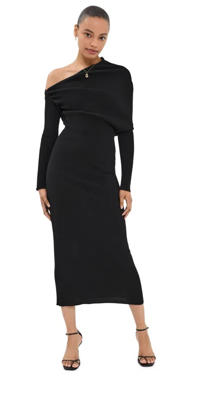 Altuzarra Berrigan Asymmetric Midi Dress In Black