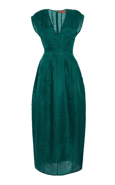 Altuzarra Bichette Silk Maxi Dress In Green