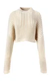 Altuzarra Bitsy Cropped Merino Wool Sweater In Ivory