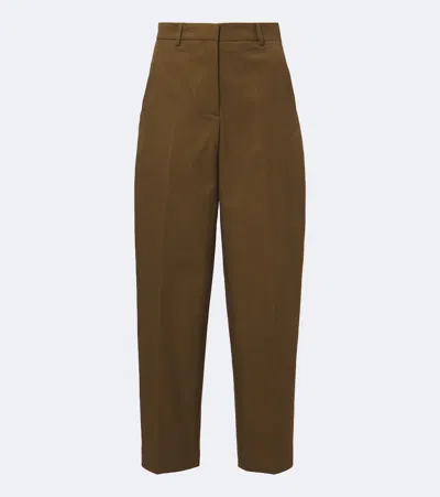 Altuzarra Bix Cotton Tapered Pants In Brown