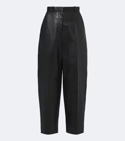 Altuzarra Bix Leather Tapered Pants In Black