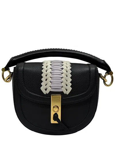 Pre-owned Altuzarra Black Leather Mini Ghianda Embroidered Top Handle Bag (authentic  Pre-loved)