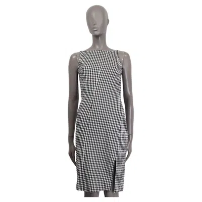 Pre-owned Altuzarra Blsvk & White Cotton Nerissa Gingham Sleeveless Dress 36 Xs