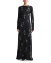 Altuzarra Bozka Beaded Long-sleeve Dress In Black