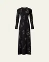 Altuzarra Bozka Beaded Long-sleeve Dress In Animal Print