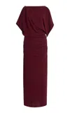 Altuzarra Brina Asymmetric Jersey Midi Dress In Burgundy