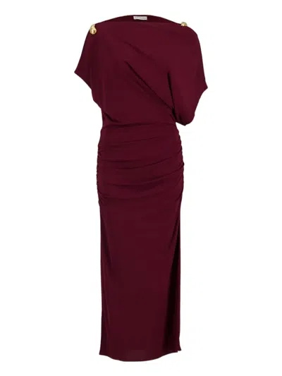 Altuzarra Brina Draped Dress In Red