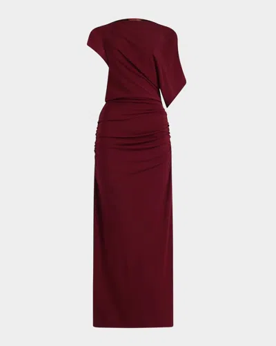 Altuzarra Brina Draped Maxi Dress In Burgundy