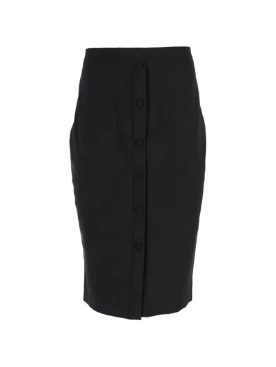 Pre-owned Altuzarra Button-down Pencil Midi Skirt In Black