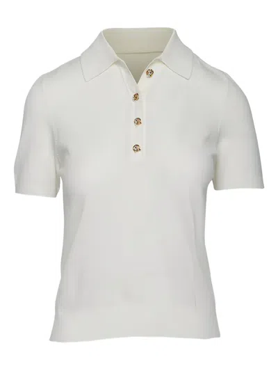 Altuzarra Buttoned Knit Polo Top In White