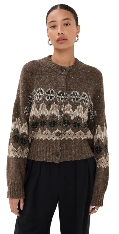 Altuzarra Cammie Sweater Oak Moss Fairisle In Brown
