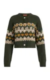 Altuzarra Cammie Wool-blend Cardigan In Dark Green