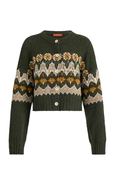 Altuzarra Cammie Wool-blend Cardigan In Dark Green
