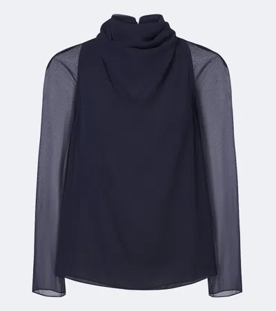 Altuzarra Cara Draped Blouse In Blue