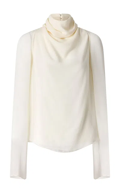 Altuzarra Cara Draped Georgette Top In Neutral