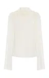 Altuzarra Cara Draped Silk Top In Ivory