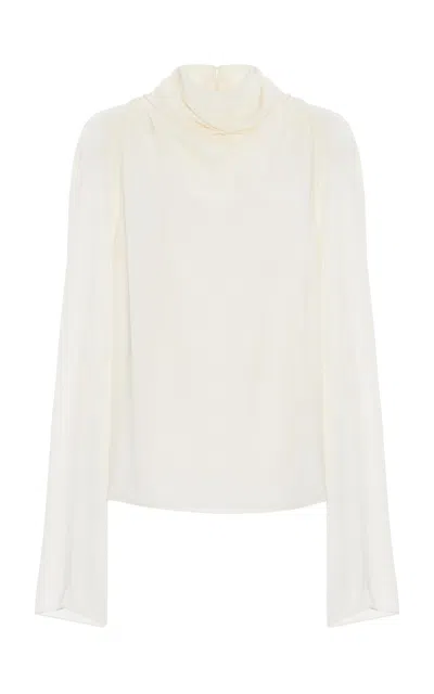 Altuzarra Cara Draped Silk Top In Ivory