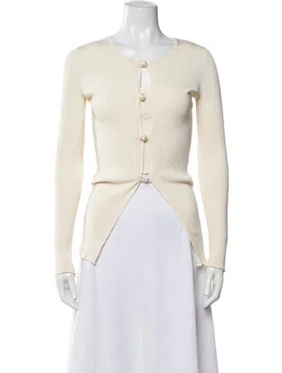 Pre-owned Altuzarra Cardigan Set Scoop Neck Sweater In Neutrals