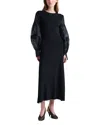 Altuzarra Carino Long Sleeve Silk Midi Dress In Black