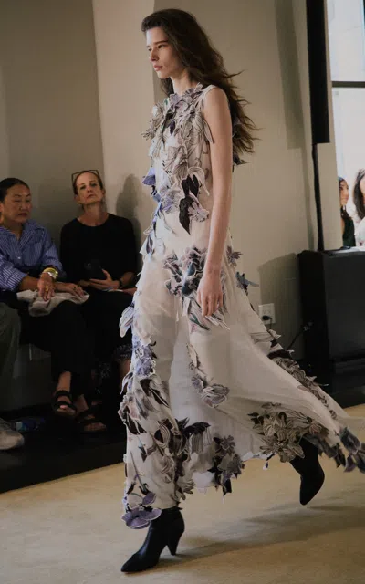 Altuzarra Carrol Silk Chiffon Maxi Dress In White