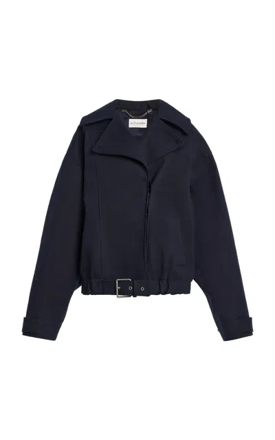 Altuzarra Carruthers Cotton Funnel-neck Coat In Blue