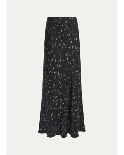 Altuzarra Casey Abstract-print Silk Midi Skirt In Black