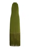 Altuzarra Cash Fringed Knit Maxi Dress In Green