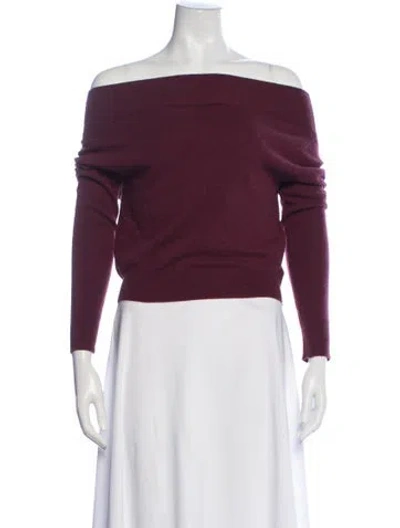 Pre-owned Altuzarra Cashmere Off-the-shoulder Sweater In Burgundy