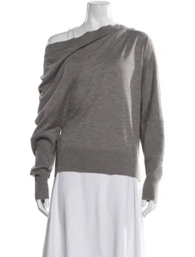 Pre-owned Altuzarra Cashmere Off-the-shoulder Sweater In Gray