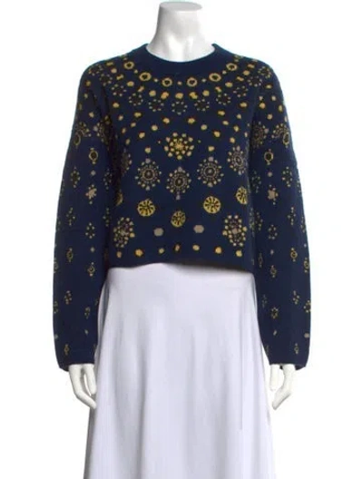 Pre-owned Altuzarra Cashmere Patterned Sweater In Blue