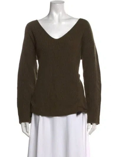Pre-owned Altuzarra Cashmere V-neck Sweater In Green