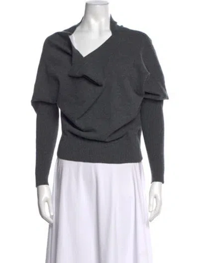 Pre-owned Altuzarra Cashmere V-neck Sweater In Grey