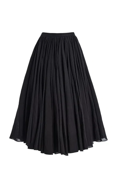 Altuzarra Charlie Linen Midi Skirt In Black