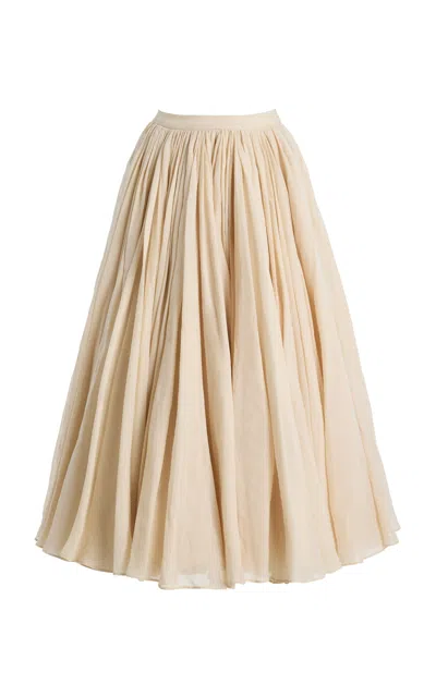 Altuzarra Charlie Linen Midi Skirt In Neutral