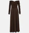 Altuzarra Charlotte Off-the-shoulder Maxi Dress In Brown