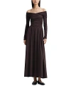 Altuzarra Charlotte Off-the-shoulder Maxi Dress In Sable