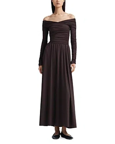 Altuzarra Charlotte Off-the-shoulder Maxi Dress In Sable