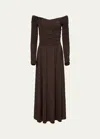 Altuzarra Charlotte Off-the-shoulder Maxi Dress In Sable
