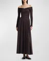 Altuzarra Charlotte Off-the-shoulder Maxi Dress In Sable