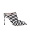 Altuzarra Checkered Davidson Houndstooth Mules In White Canvas In White