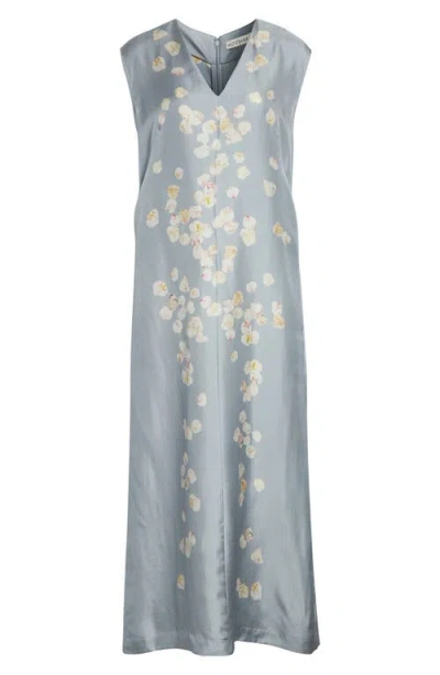 Altuzarra Cherie Floral-print Silk-twill Midi Dress In Blue
