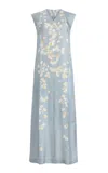 Altuzarra Cherie Printed Silk Maxi Dress In Blue