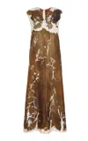 Altuzarra Cherie Printed Silk Maxi Dress In Brown