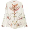 Altuzarra Chika Figurative Tattoo Print Silk Button-up Shirt