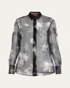 Altuzarra Chika Floral Silk Button-down Top In Black